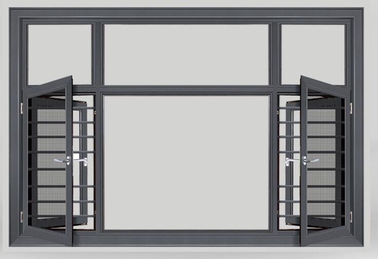 法莱克 铝合金门窗 108系列断桥铝合金纱窗一体平开窗隔音窗户
